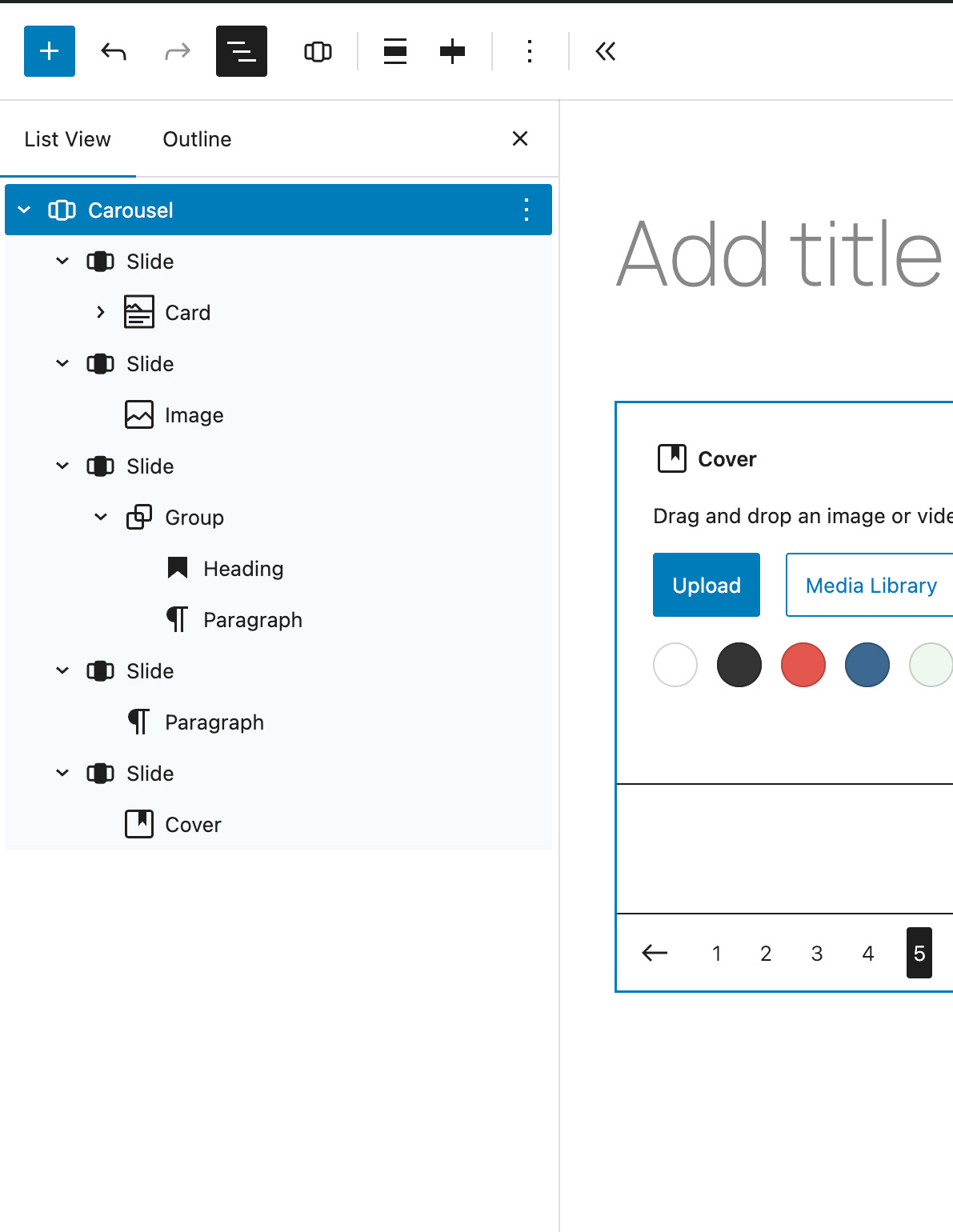 Groundworx Carousel Gutenberg Block
