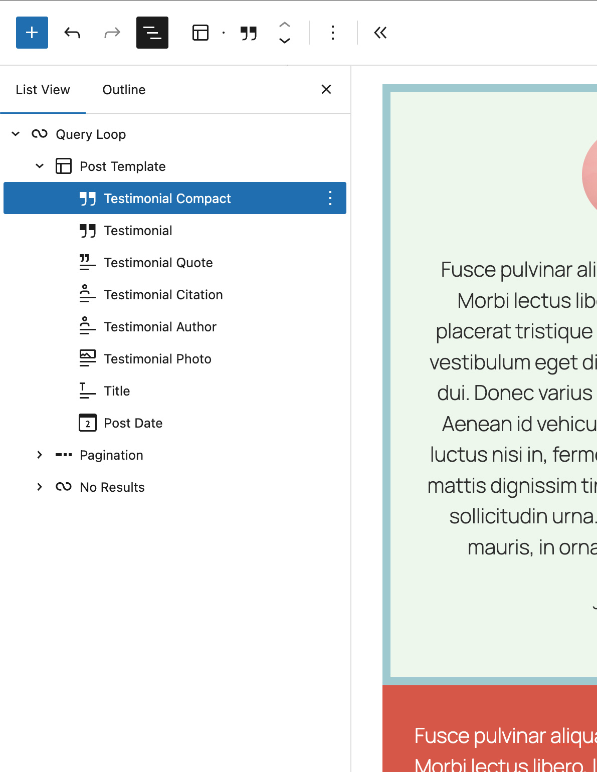 Groundworx Testimonial Gutenberg Block