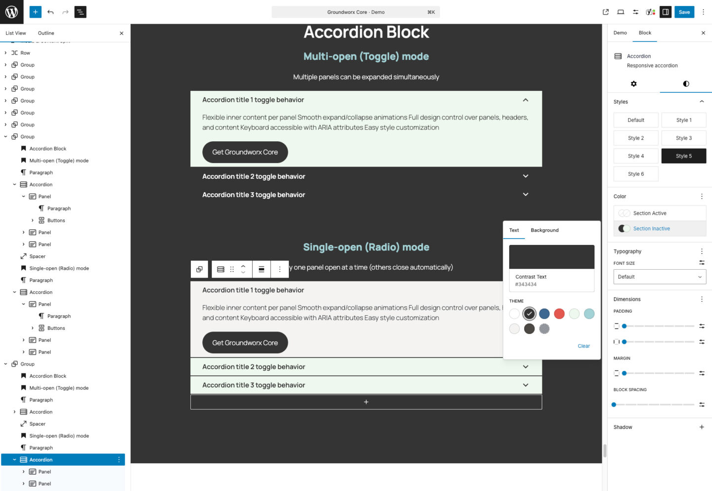 Groundworx Accordion Single