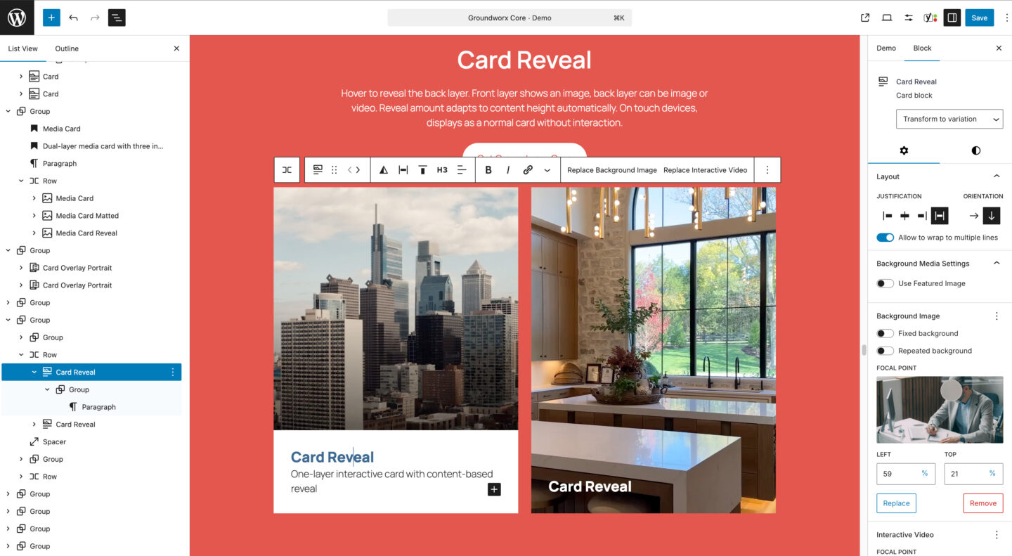 Groundworx Card Reveal