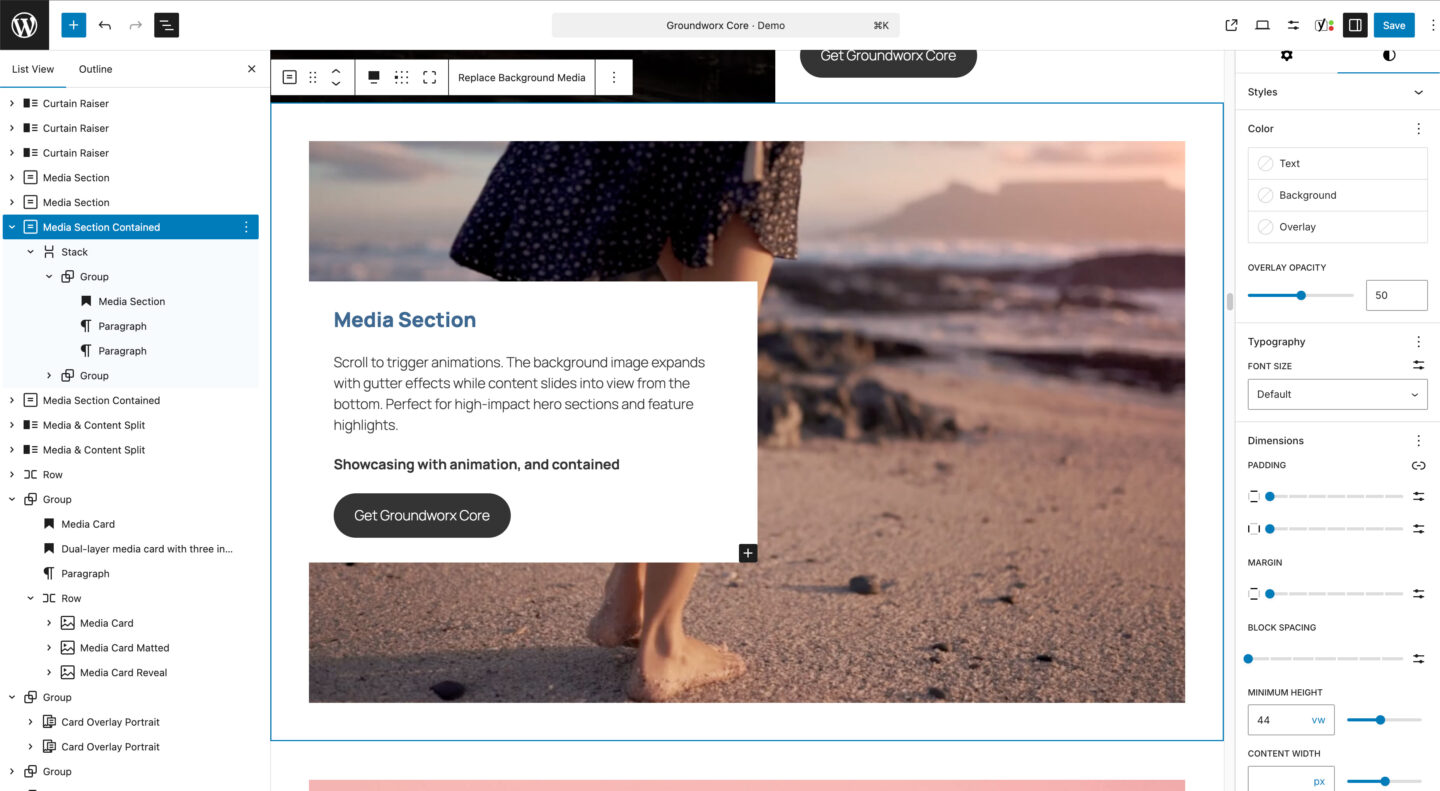 Groundworx Media Section