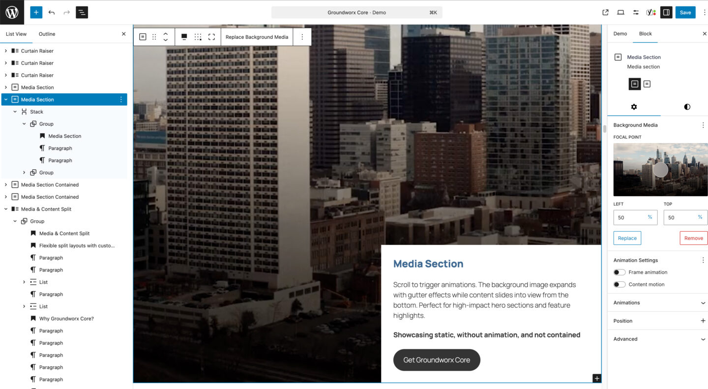 Groundworx Media Section