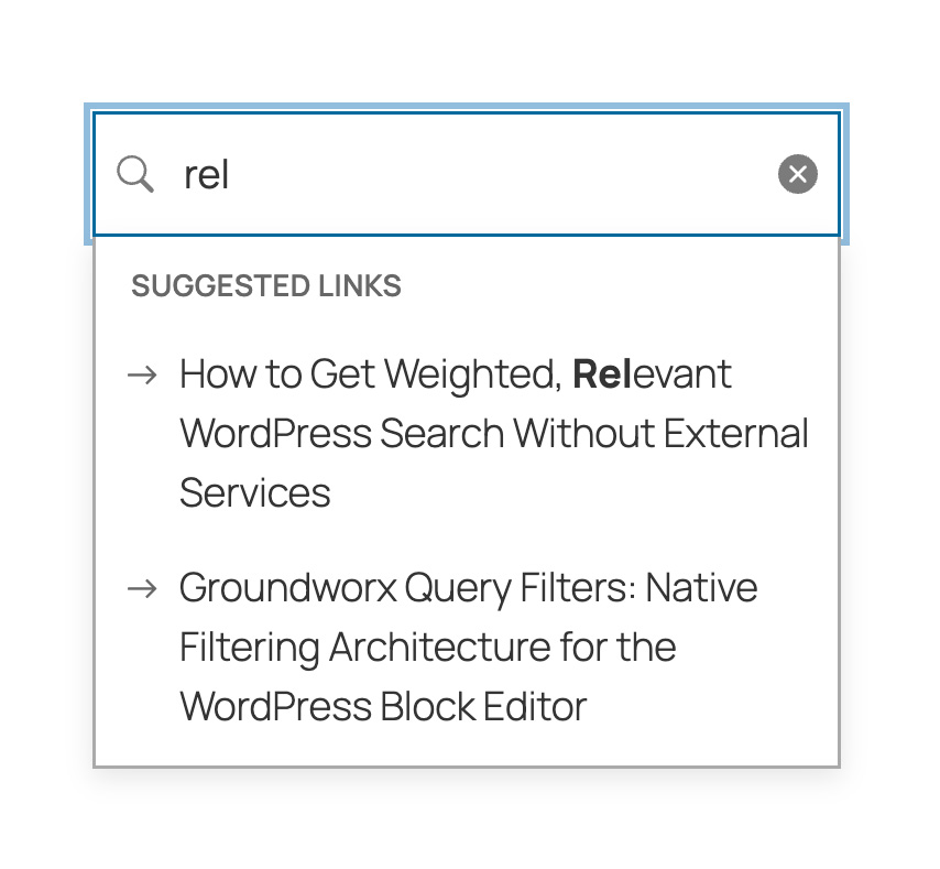 Query Filters Suggested Links